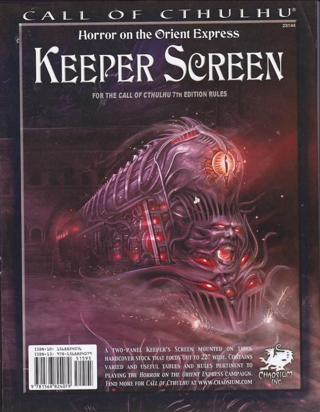 Call Of Cthulhu - 7th Edition - Horror on the Orient Express Keeper Screen (B-Grade) (Genbrug)